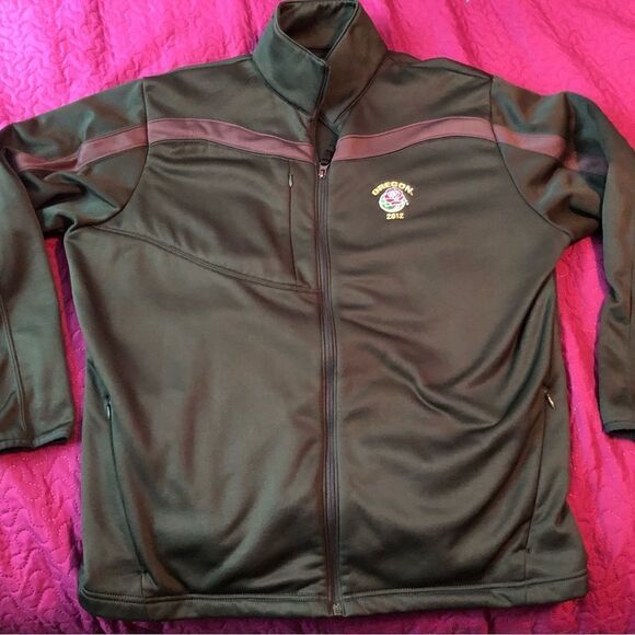 2012 Oregon Rose Bowl Antiqua track jacket with 2  side & 1 chest pocket - EUC - Picture 2 of 4